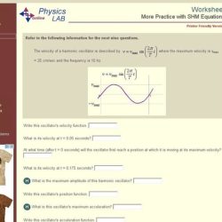 Harmonic motion basics worksheet answers