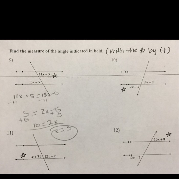 Find the measure of the angle indicated in bold answers