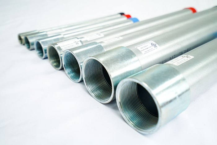 Rigid aluminum conduit is available in standard sizes from